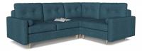 Диван модульный угловой Белфаст 9 Синий рогожка, угол правый. Фото №1