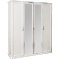 Шкаф 4-ств (1+2+1) с зеркалами Мишель белый матовый. Фото №1