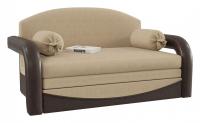Диван детский Димочка Люкс Ганни Браун выкатной (рогожка+экокожа, Бежевый) 145/90/80. Фото №1