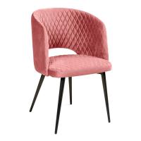 Стул Базель коралловый с прострочкой с черными ножками. Фото №1