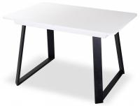 Стол кухонный  цвет каркаса белый, цвет столешницы закаленное стекло белого цвета. Фото №1