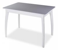 Стол обеденный  белый/искусственный камень серого цвета. Фото №1