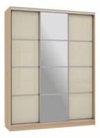 Бассо 2-600 с зеркалом (полки слева) дуб сонома/крем