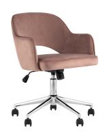 Кресло компьютерное Кларк велюр розовый. Фото №1