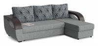 Диван угловой Мартин Грей Еврокнижка (рогожка+экокожа, Серый) 240/90/160 правый. Фото №1