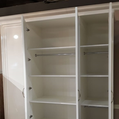 Шкаф 4-ств (2+2) без зеркал Мишель белый матовый. Фото №3