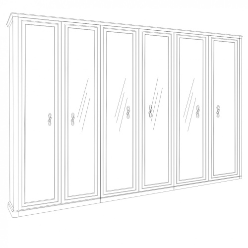 Шкаф 6-ти ств (2+2+2) с зеркалом Патрисия. Фото №2