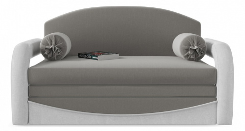 Диван детский Димочка Люкс Gray выкатной Серый велюр+экокожа. Фото №1