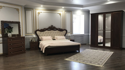 Спальня "Афина" 3-х ств. шкаф, кровать (1600х2000), рамочное зеркало, караваджо. Фото №4