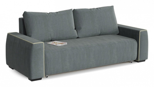 Диван прямой Токио (Манхеттен) Грей еврокнижка (велюр, Серый) 250/90/110. Фото №1