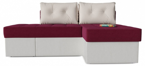 Диван прямой Оливер (Лира) еврокнижка трансформер White Razz Ivory Бежевый велюр+экокожа. Фото №1