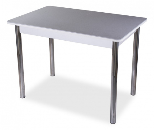 Стол обеденный  белый/искусственный камень серого цвета. Фото №1