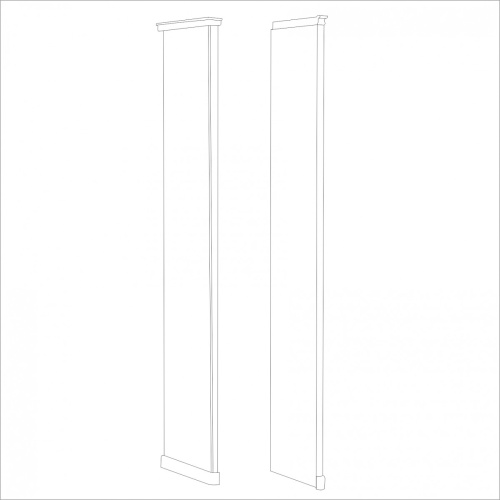 Cтоеваяк шкафу "Мишель" с боком шкафа звершающая правая (70х590х2300), белый матовый. Фото №1