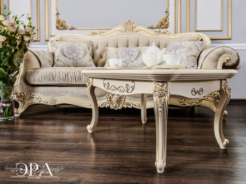 Диван 3-х местный "Мона Лиза" с раскладным механизмом, декор крем. Фото №2