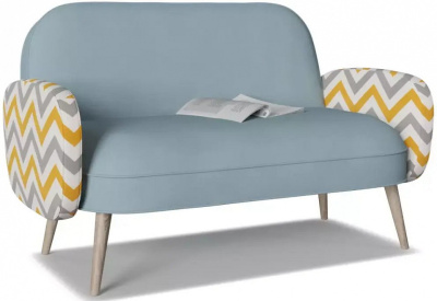 Диван прямой Бержер нераскладной 17 Голубой велюр. Фото №2