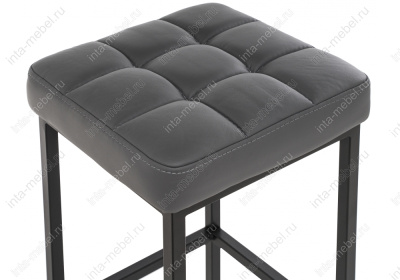 Барный стул Лофт кожзам темно-серый / черный матовый. Фото №2