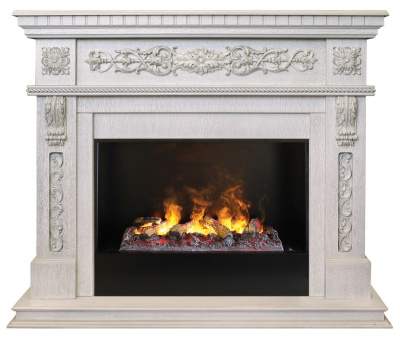 Электрокамин RealFlame Estella 26 WT 3D Cassette 630 + Black вставка. Фото №2