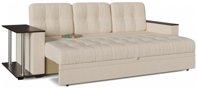 Диван прямой Атланта Эконом Беж со столом еврокнижка (эковелюр, Бежевый) 251/85/90 Столик слева.. Фото №2