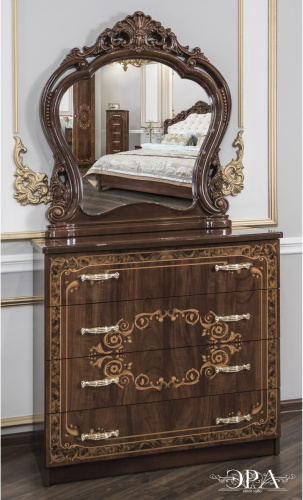 Спальня "Патрисия" 6-х ств. шкаф, кровать (1800х2000), караваджо глянец. Фото №9