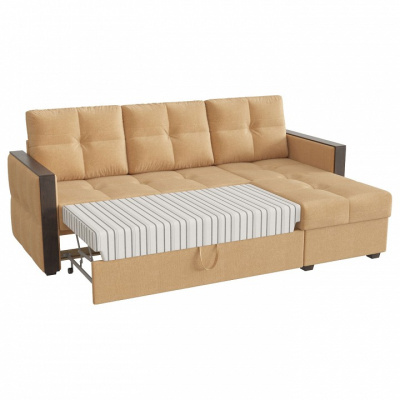 Диван угловой Валенсия 2 дельфин (вельвет, Оранжевый) 221/82/152 правый. Фото №2