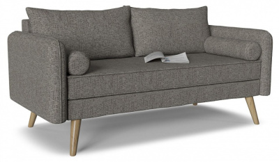 Диван прямой Khayfa Grey нераскладной Серый рогожка. Фото №2