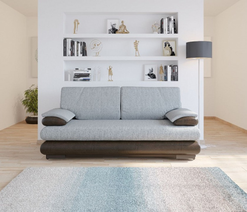 Диван прямой Фиджи Люкс еврокнижка (рогожка+экокожа, Серый) 202/75/98. Фото №2