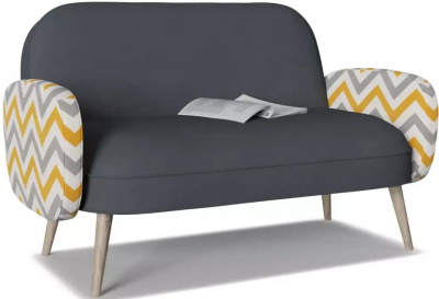 Диван прямой Бержер нераскладной 16 Серый велюр. Фото №2