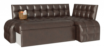 Диван кухонный угловой Бристоль 3 Дельфин (экокожа, Коричневый) 210/82/115 правый. Фото №2