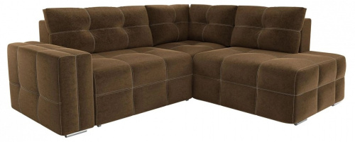 Диван угловой Леос micro-velvet Brown еврокнижка Коричневый микровельвет. Фото №1