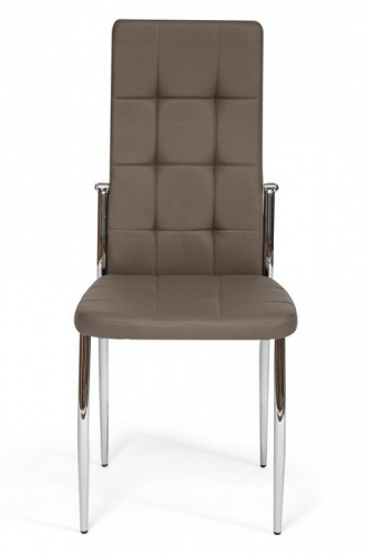 Стул ELFO ( mod.35 ) металл/экокожа, 45х53х100х47см, хром/пепельно-коричневый (поставляется только по 4 шт). Фото №2