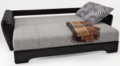 Диван прямой Амстердам Ганни Блэк еврокнижка (рогожка+экокожа, Серый) 245/85/105. Фото №2