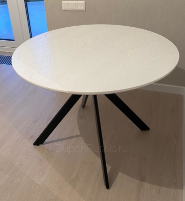 Стол обеденный MARTA (D100x75,5) белый. Фото №4