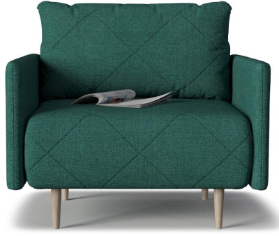 Кресло Mille Armchair 06 с подлокотниками не раскладное Зеленый рогожка. Фото №2