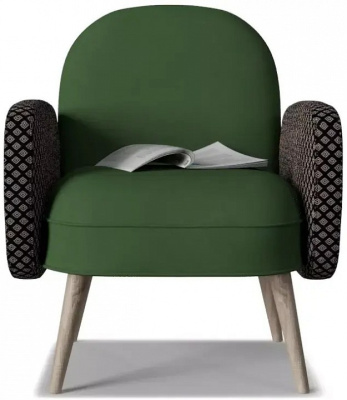 Кресло Бержер 5 Зеленый велюр. Фото №2
