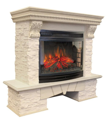 Электрокамин RealFlame Rockland LUX 25 WT с FireField 25 SIR. Фото №3
