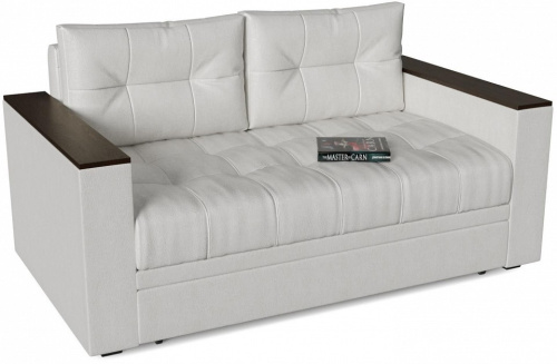 Диван прямой Атланта Мини Выкатной (экокожа, Белый) 160/85/83. Фото №2