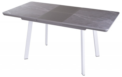 Стол обеденный  цвет каркаса Серый матовый, цвет столешницы керамогранит под серый мрамор. Фото №2
