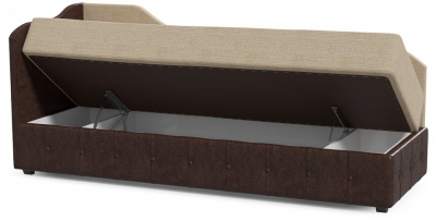 Тахта Мария беж нераскладной (рогожка+экокожа, Бежевый) 205/85/75 Подлокотник слева.. Фото №2