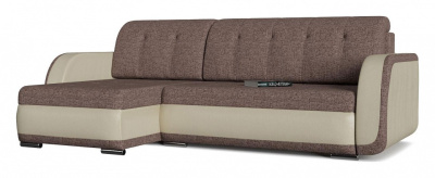 Диван угловой Генри Beige Skat 5 Коричневый рогожка+экокожа, угол левый. Фото №2