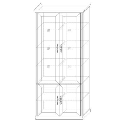Шкаф 4-х дверный (2 стеклодвери) Венето. Фото №4