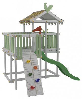 Комплекс игровой ДК4Б, бирюзовый, серый. Фото