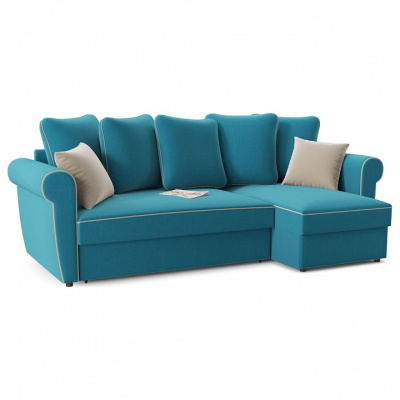 Диван угловой Гамбург 2 дельфин (голубой велюр) правый. Фото №2