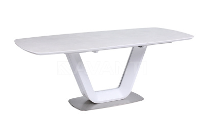 Стол обеденный OASIS/CERAMIC (160) MATT WHITE/ LIGHT GRAY (белый сатин/серый). Фото №5