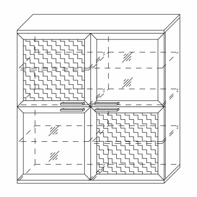 Полка 4 дверная (2 стеклодвери) Парма Люкс. Фото №5