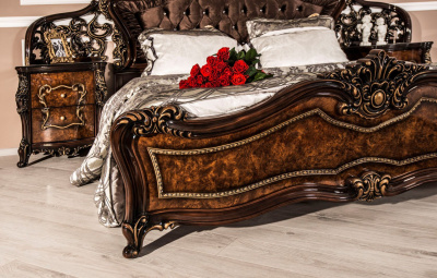Кровать Джоконда (1800х2000) с мягким изголовьем корень дуба глянец. Фото №2