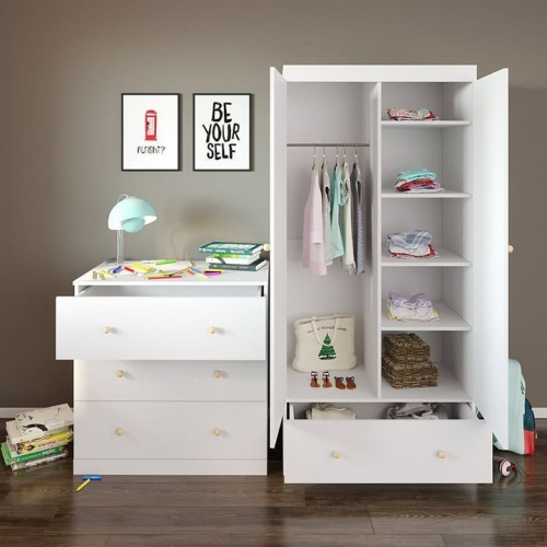 Шкаф платяной Polini kids Fun 890, белый. Фото №4
