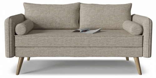 Диван прямой Khayfa Beige нераскладной Бежевый рогожка. Фото №1