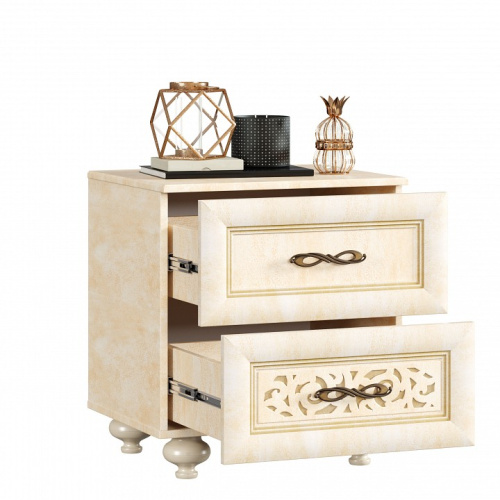 Тумба прикроватная Александрия (ЛД 625.080.000) Кожа Ленто, Рустика. Фото №2