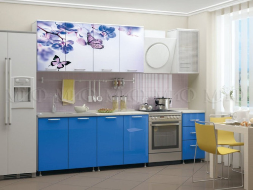 Кухня МДФ с фотопечатью Бабочки 2000. Фото №1