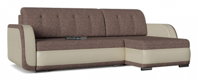 Диван угловой Генри Beige Skat 5 Коричневый рогожка+экокожа, угол правый. Фото №2